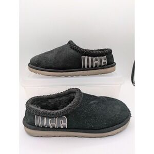 UGG Shoes Womens Size 9 Black Suede Mule Slippers Shearling Lined Cozy